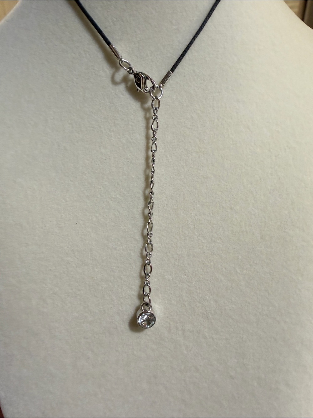 SWAROVSKI Crystal Trilliant Cut Design Rope Chain Silver Extender 18 in AUTH - Picture 5 of 8